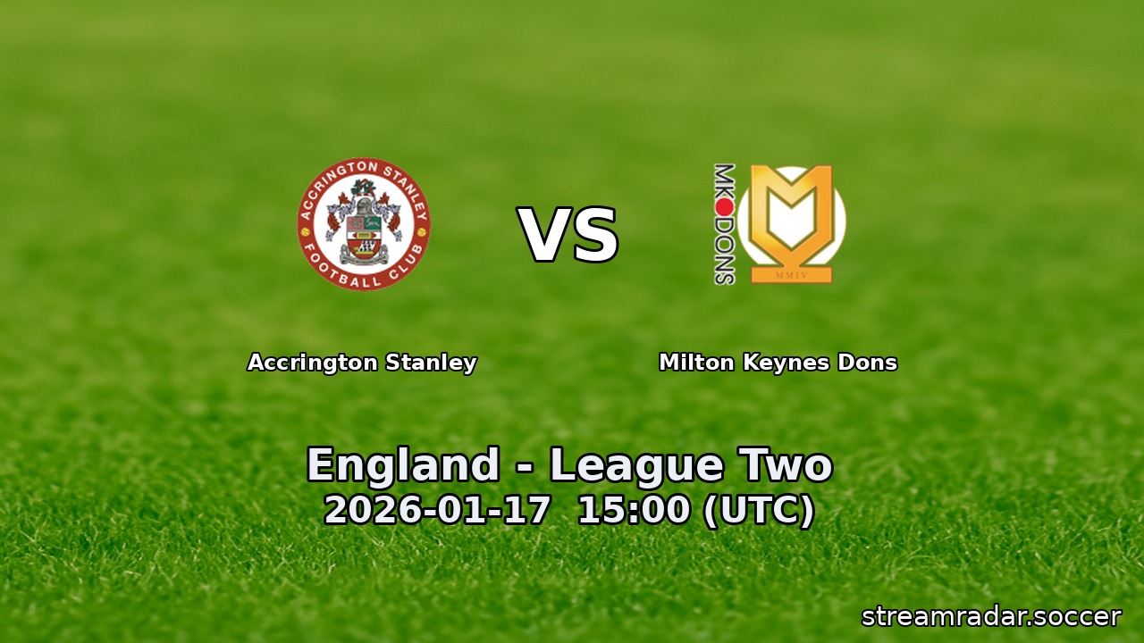 Accrington Stanley vs Milton Keynes Dons