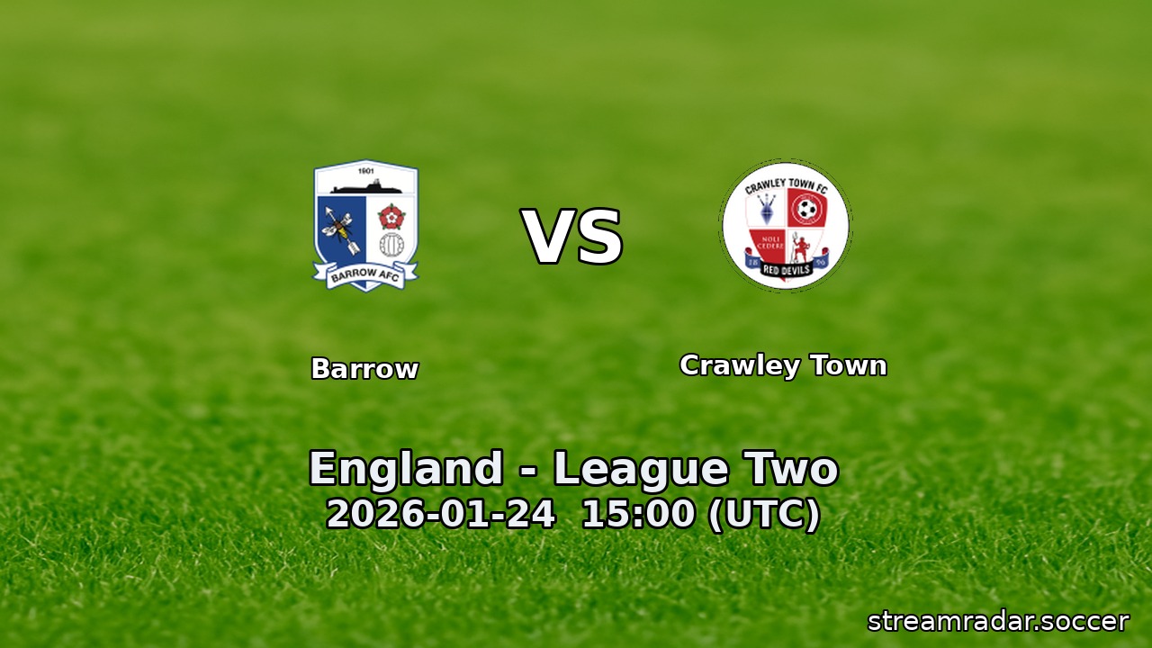 Barrow vs Crawley Town