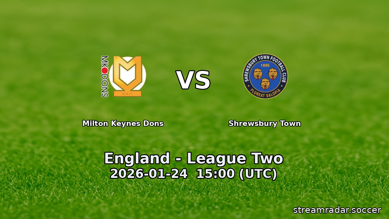 Milton Keynes Dons vs Shrewsbury Town