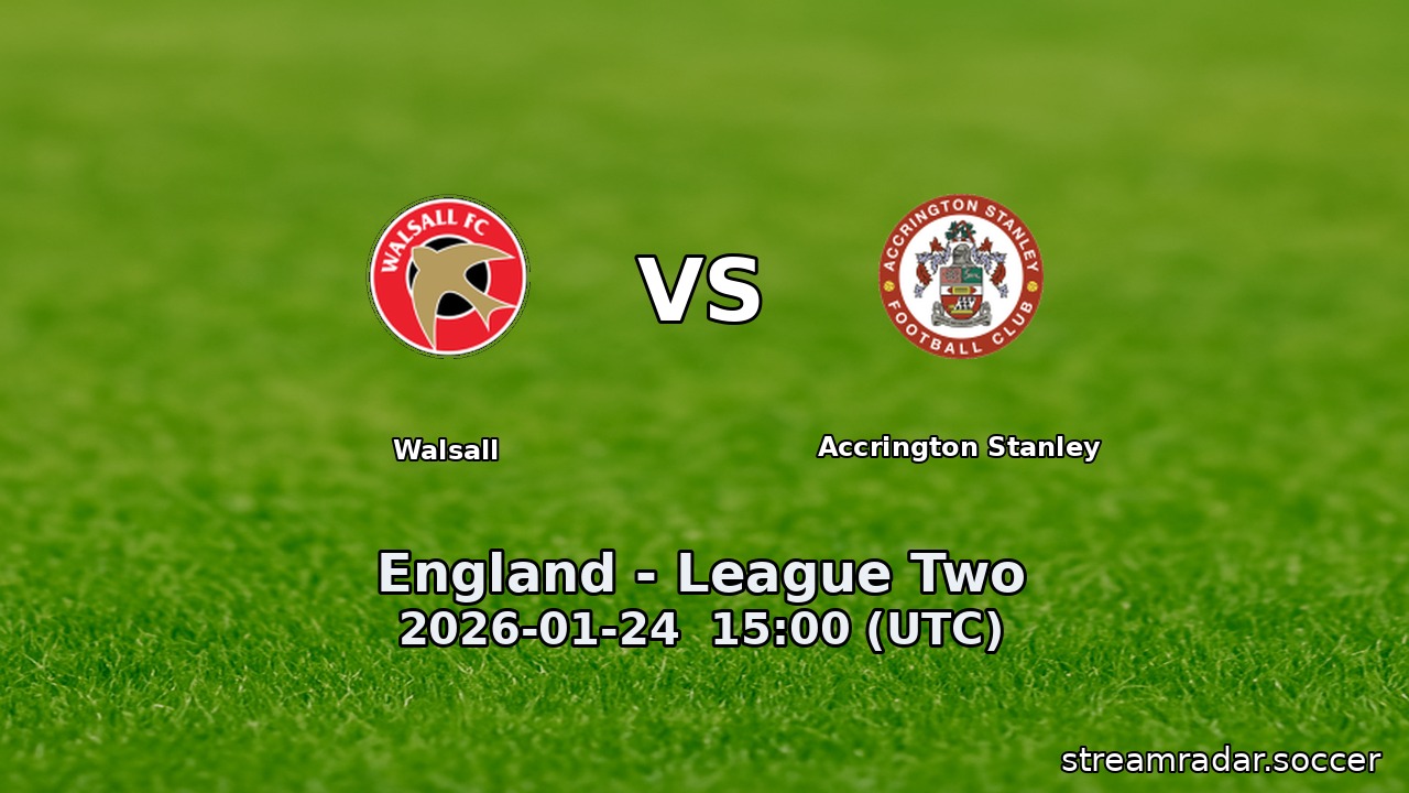 Walsall vs Accrington Stanley