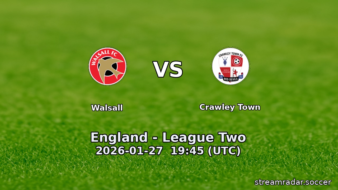 Walsall vs Crawley Town