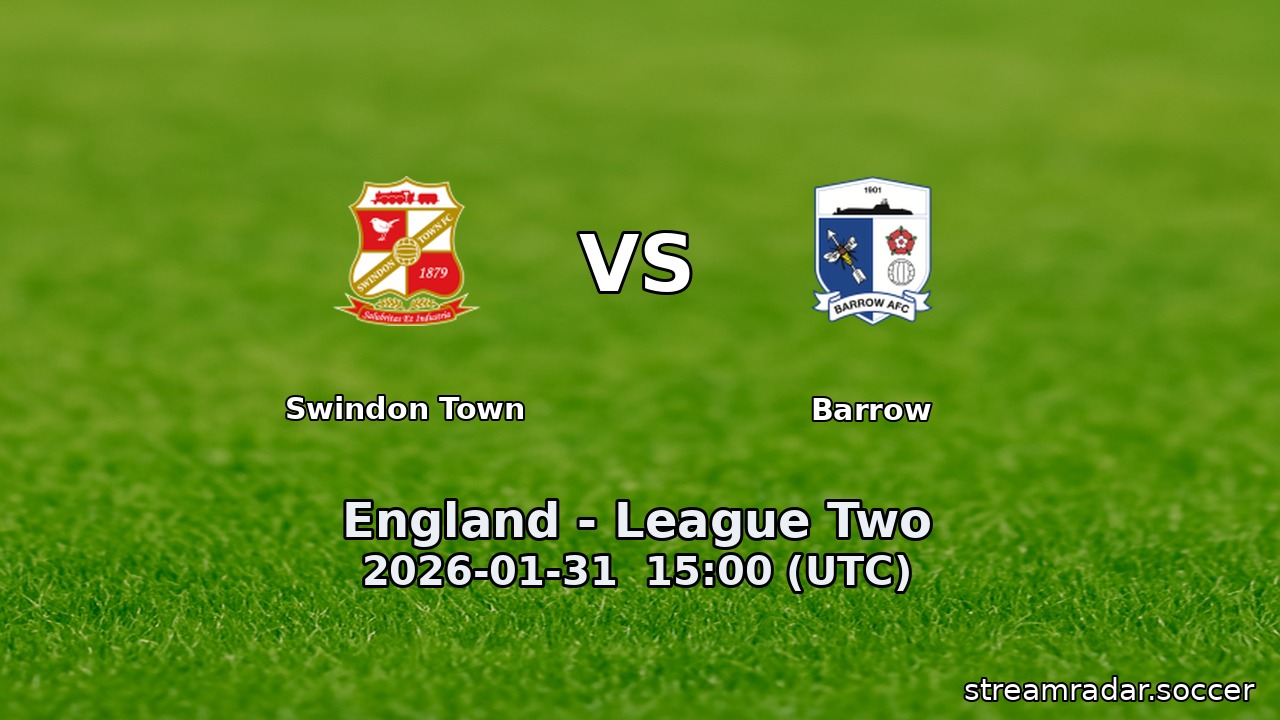 Swindon Town vs Barrow