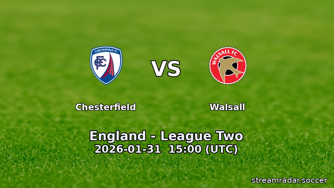 Chesterfield vs Walsall