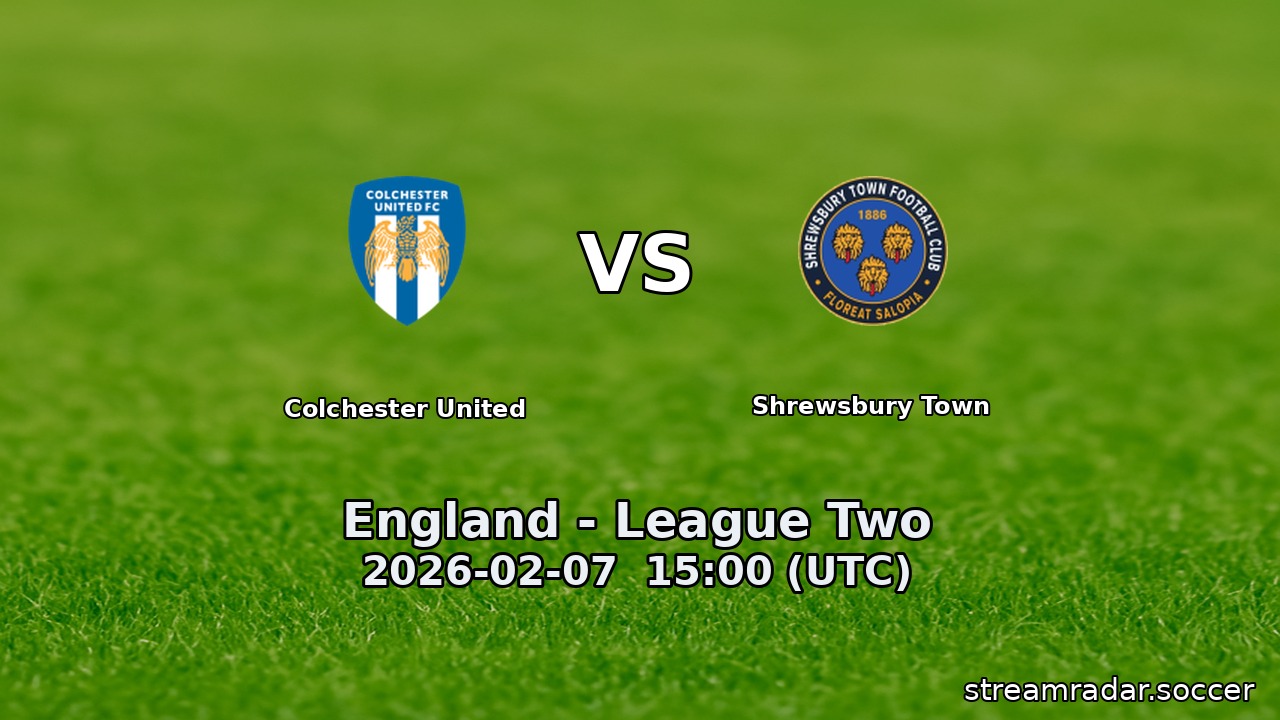 Colchester United vs Shrewsbury Town