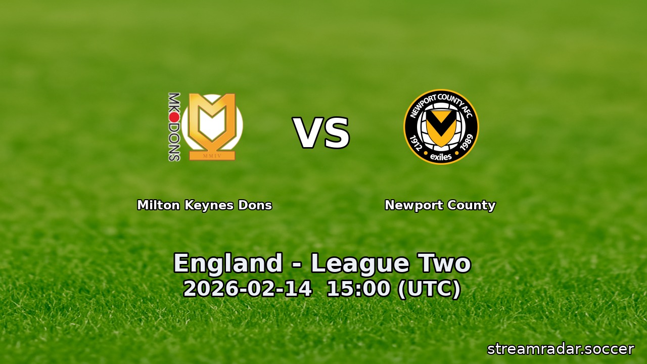 Milton Keynes Dons vs Newport County