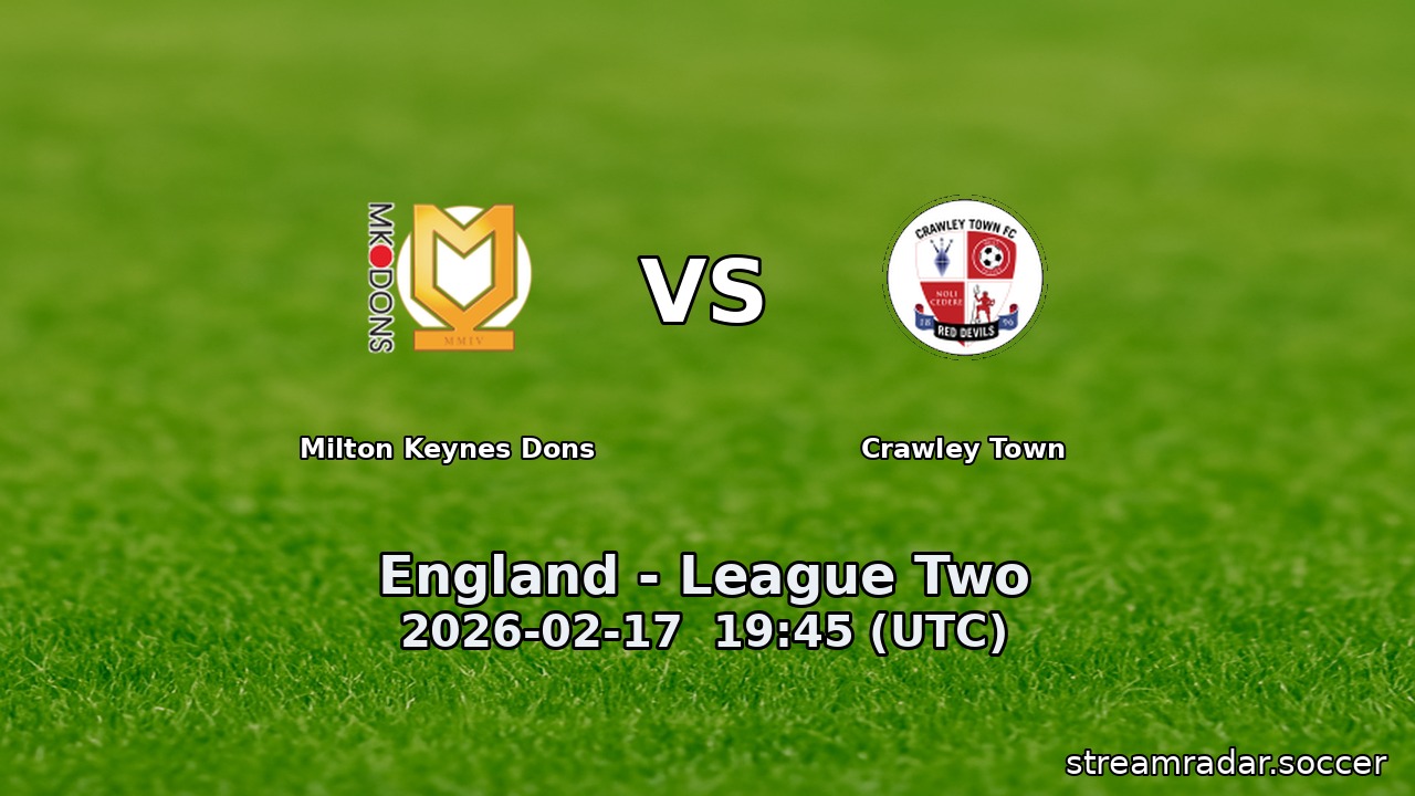 Milton Keynes Dons vs Crawley Town