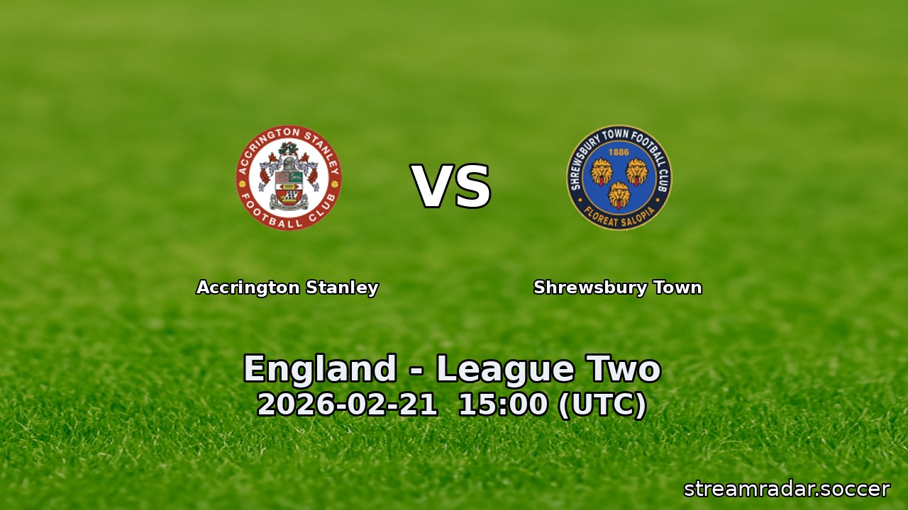 Accrington Stanley vs Shrewsbury Town