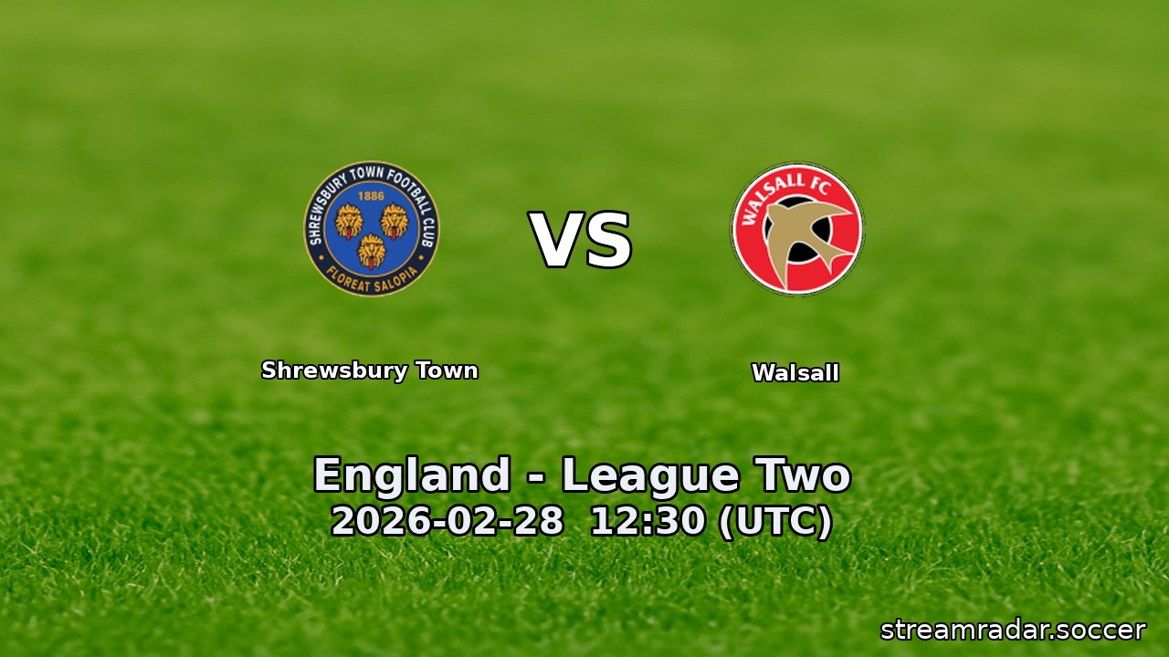 Shrewsbury Town vs Walsall