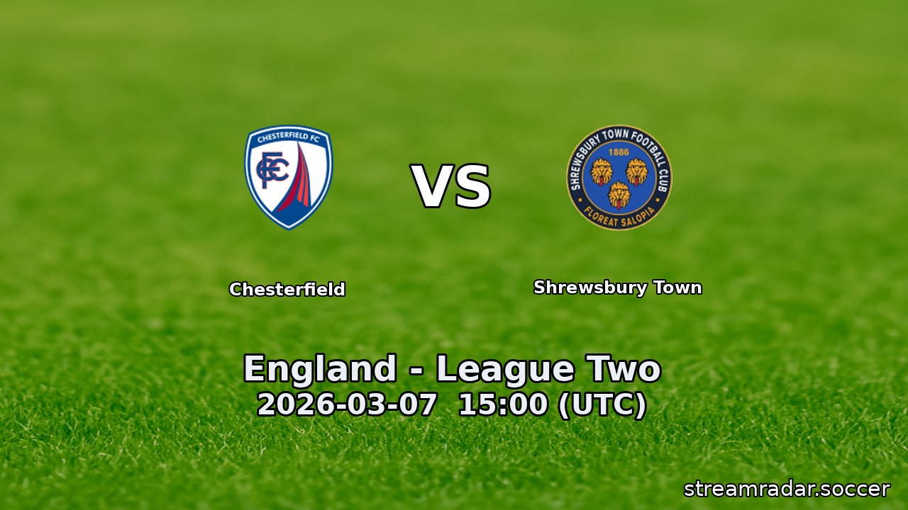 Chesterfield vs Shrewsbury Town