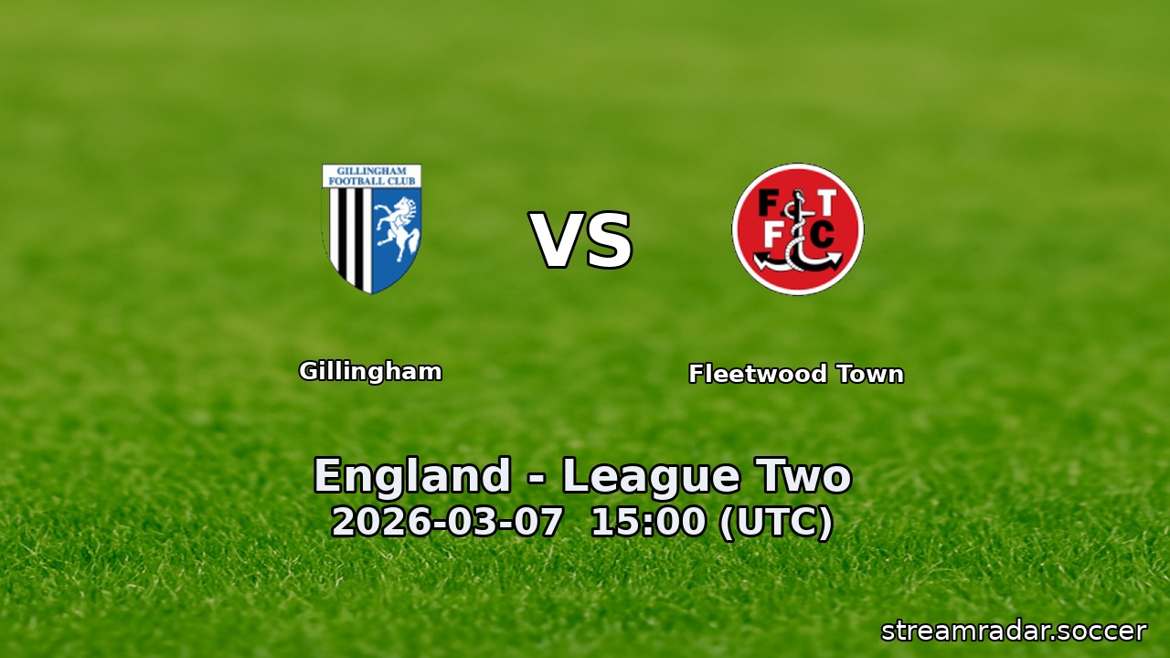 Gillingham vs Fleetwood Town