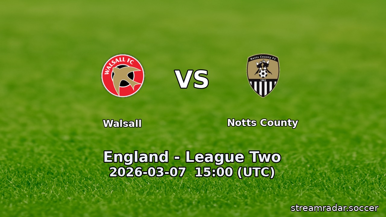 Walsall vs Notts County