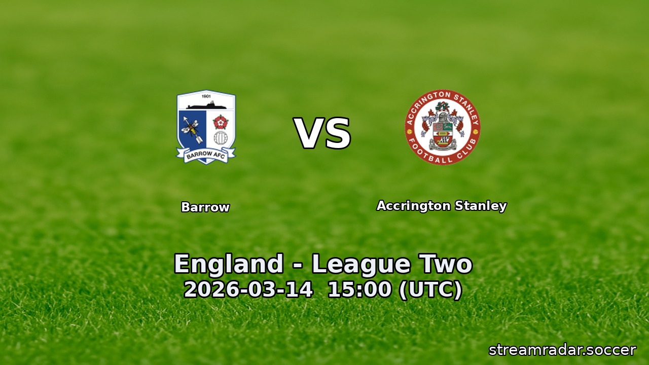 Barrow vs Accrington Stanley
