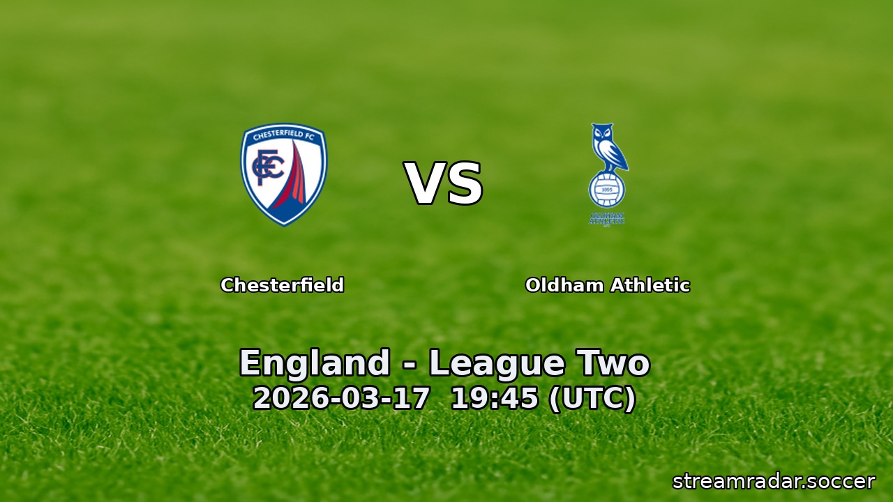 Chesterfield vs Oldham Athletic