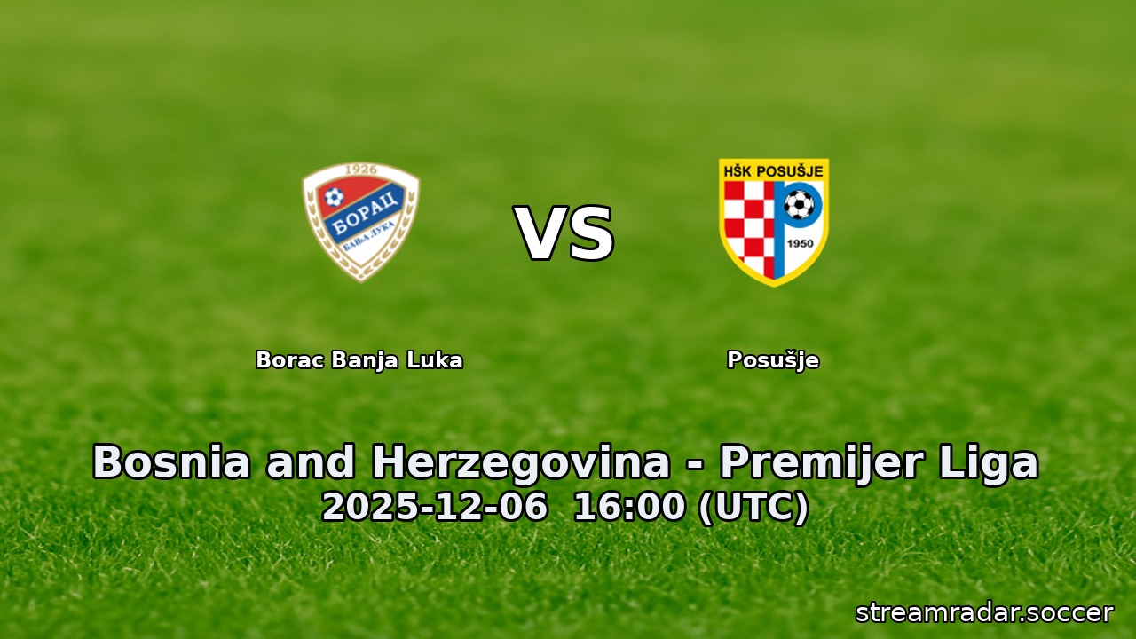 Borac Banja Luka vs Posušje