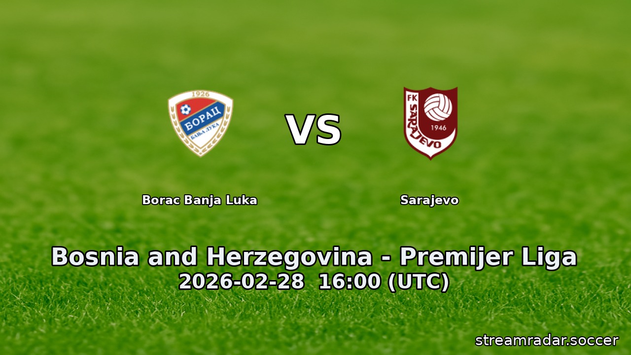 Borac Banja Luka vs Sarajevo
