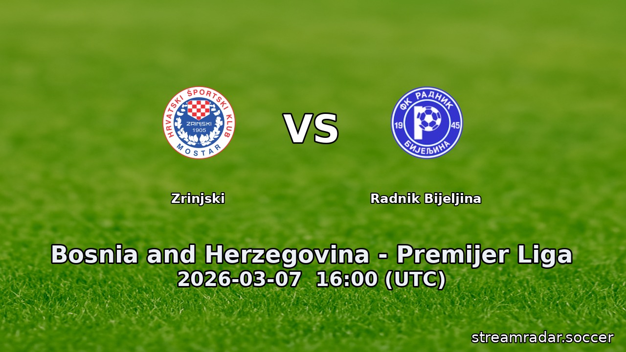 Zrinjski vs Radnik Bijeljina