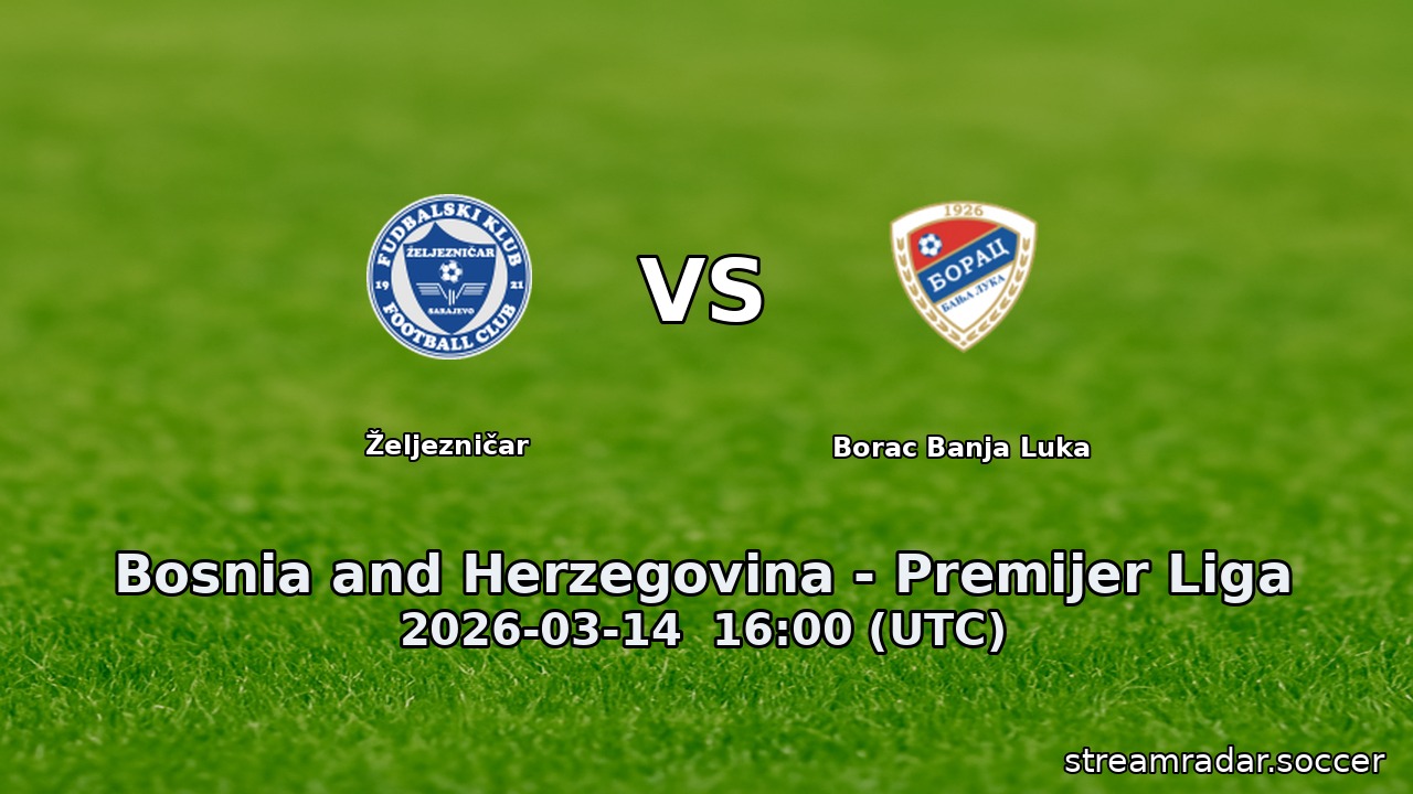 Željezničar vs Borac Banja Luka