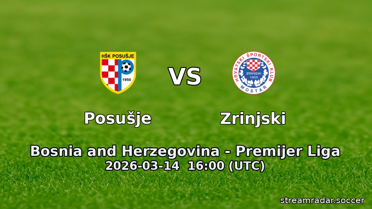 Posušje vs Zrinjski