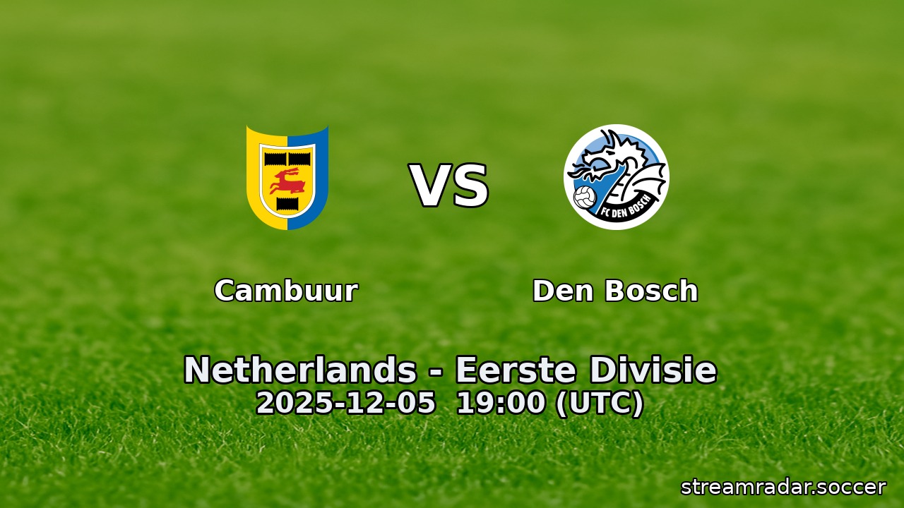 Cambuur vs Den Bosch