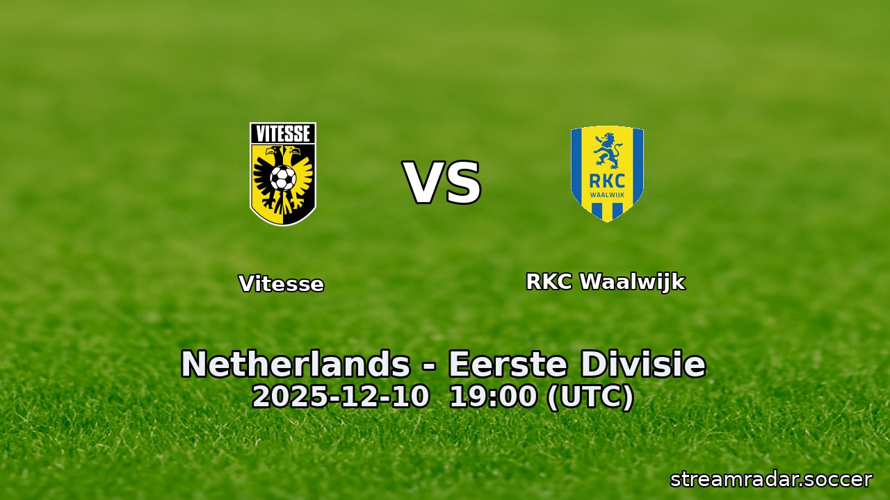 Vitesse vs RKC Waalwijk