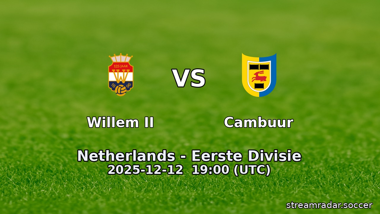 Willem II vs Cambuur