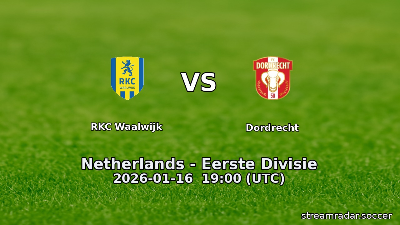 RKC Waalwijk vs Dordrecht