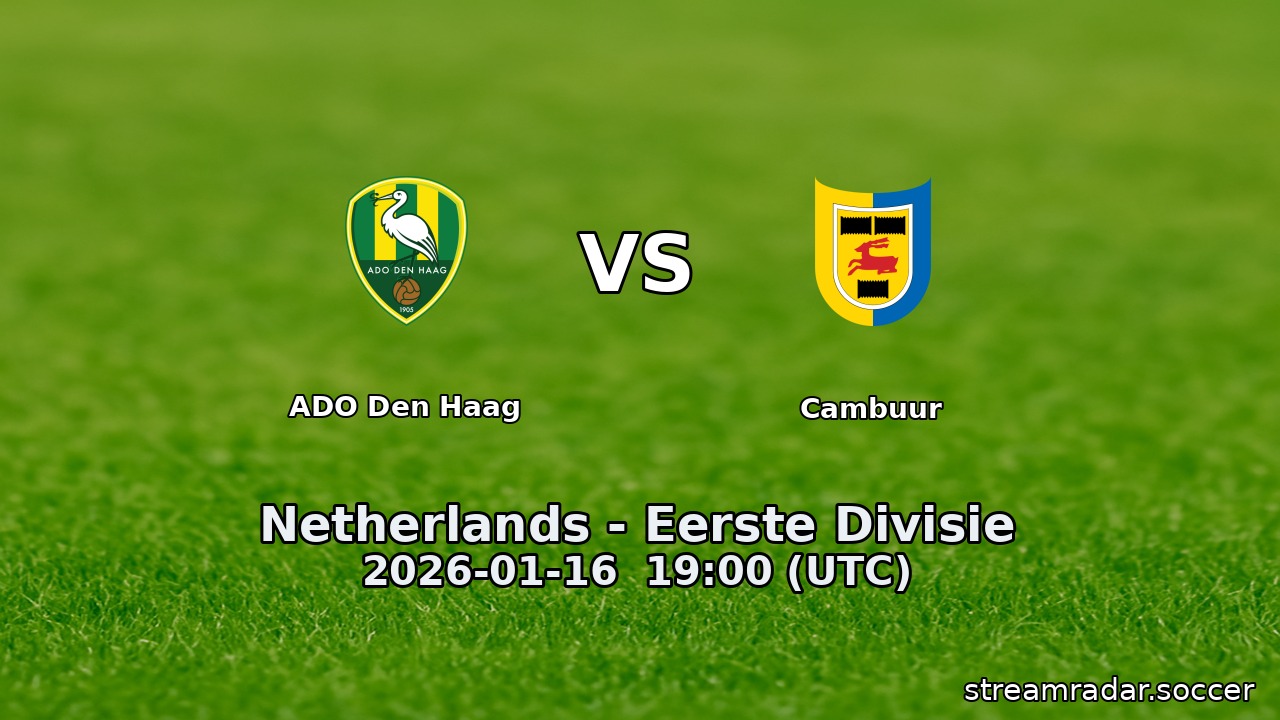 ADO Den Haag vs Cambuur