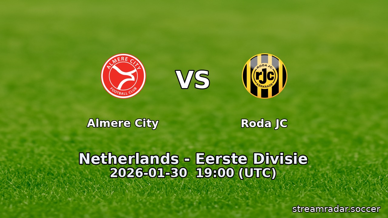 Almere City vs Roda JC