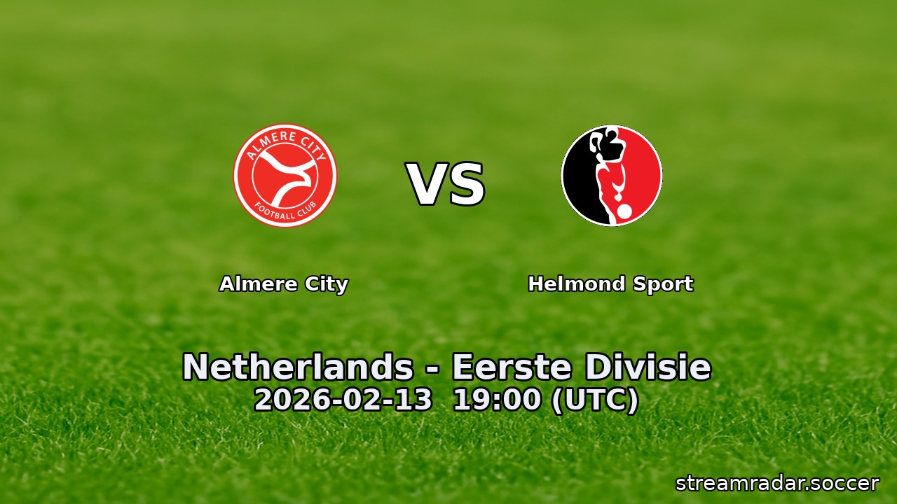 Almere City vs Helmond Sport