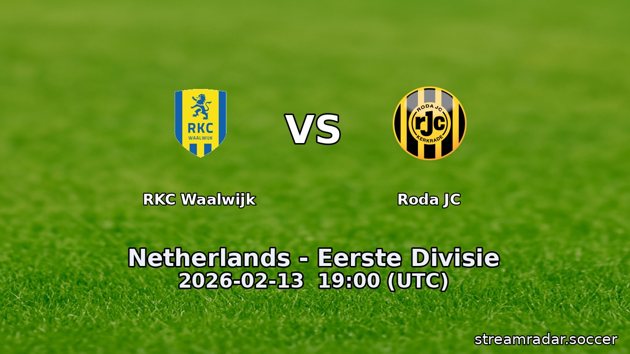 RKC Waalwijk vs Roda JC