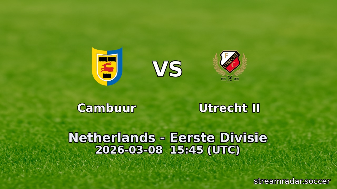 Cambuur vs Utrecht II