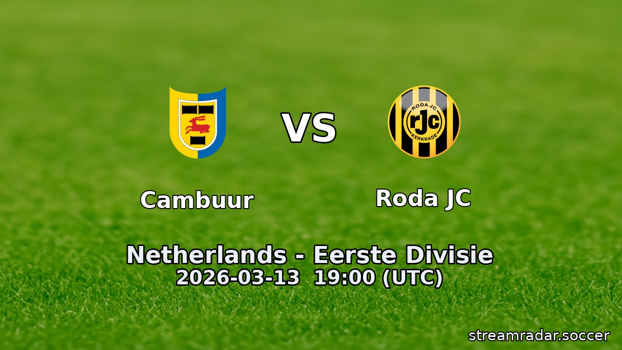 Cambuur vs Roda JC