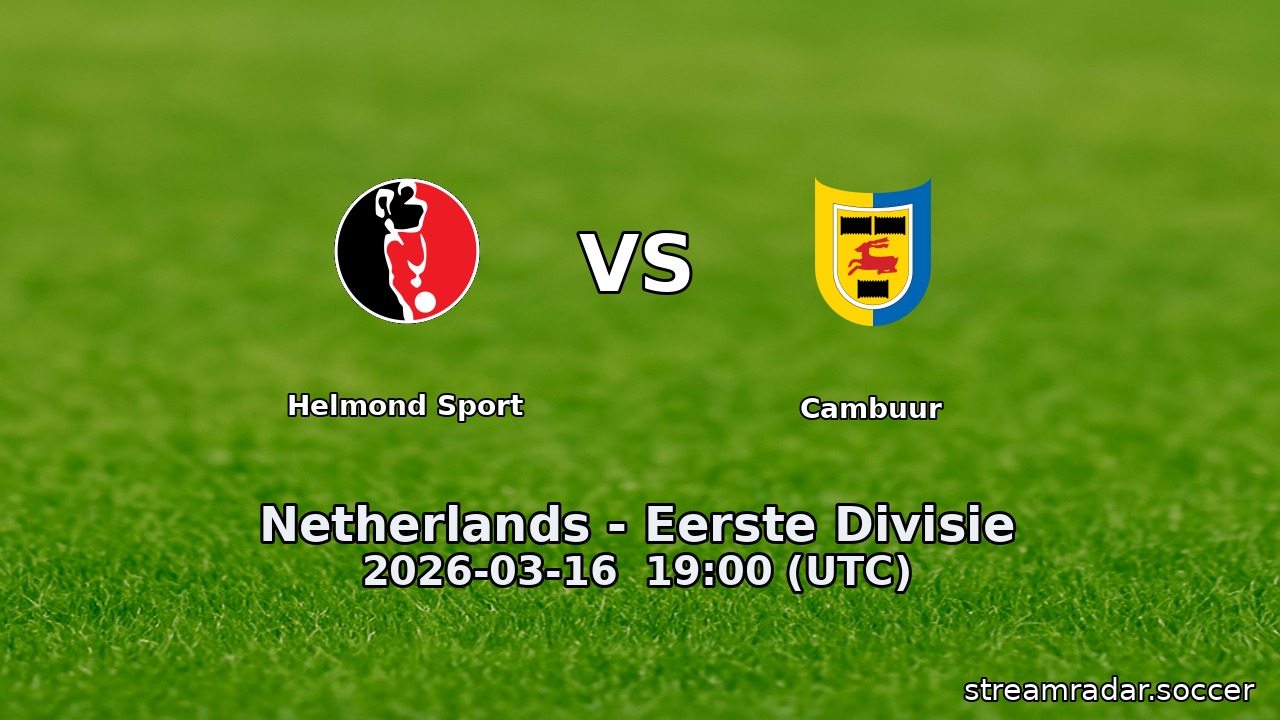 Helmond Sport vs Cambuur