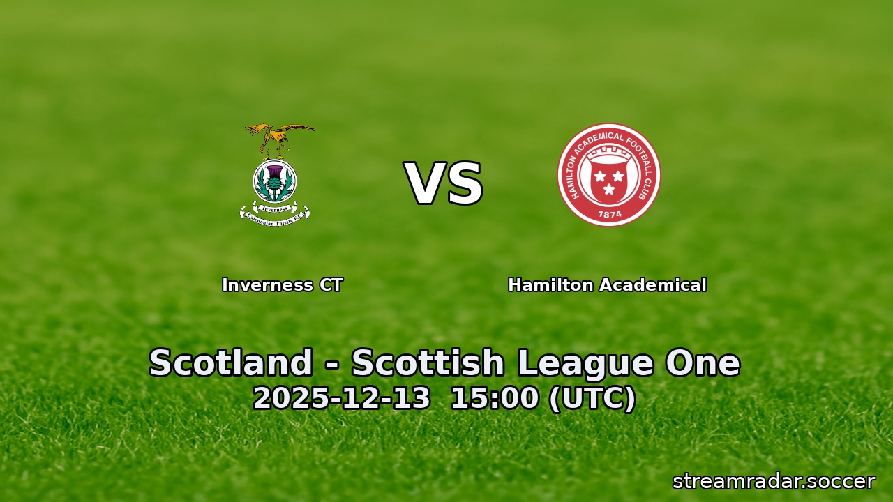 Inverness CT vs Hamilton Academical