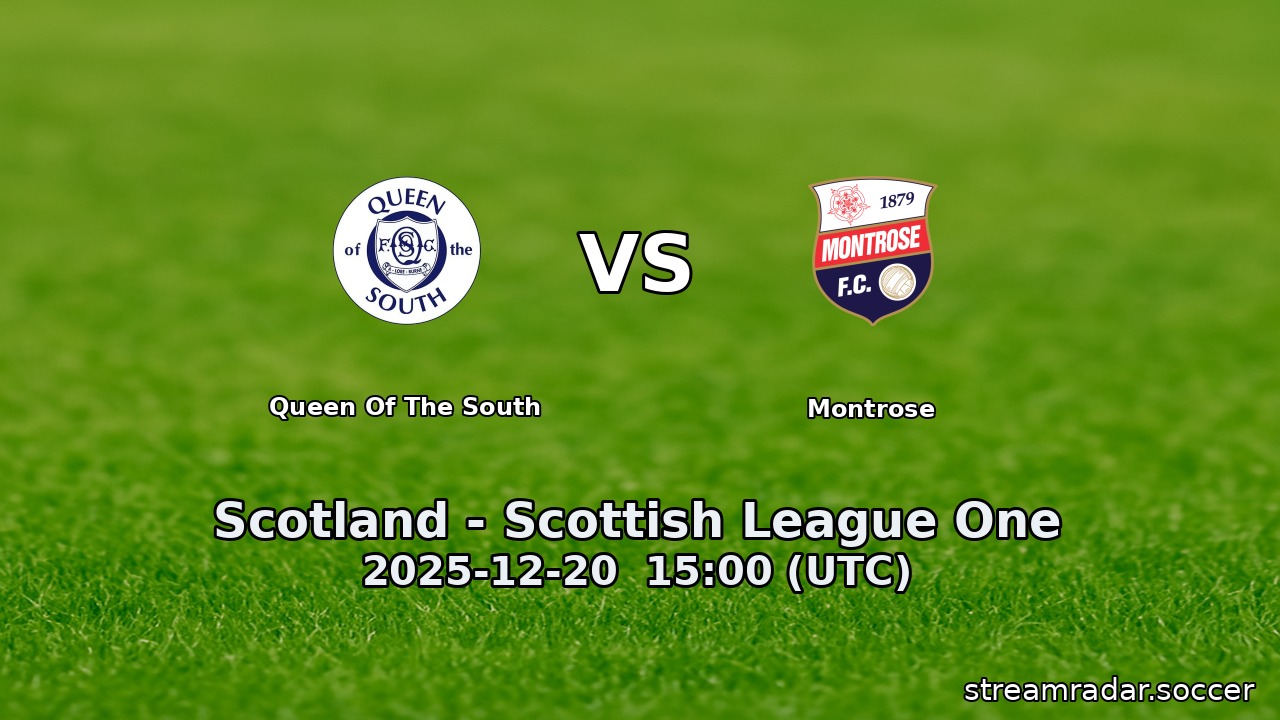 Queen Of The South vs Montrose