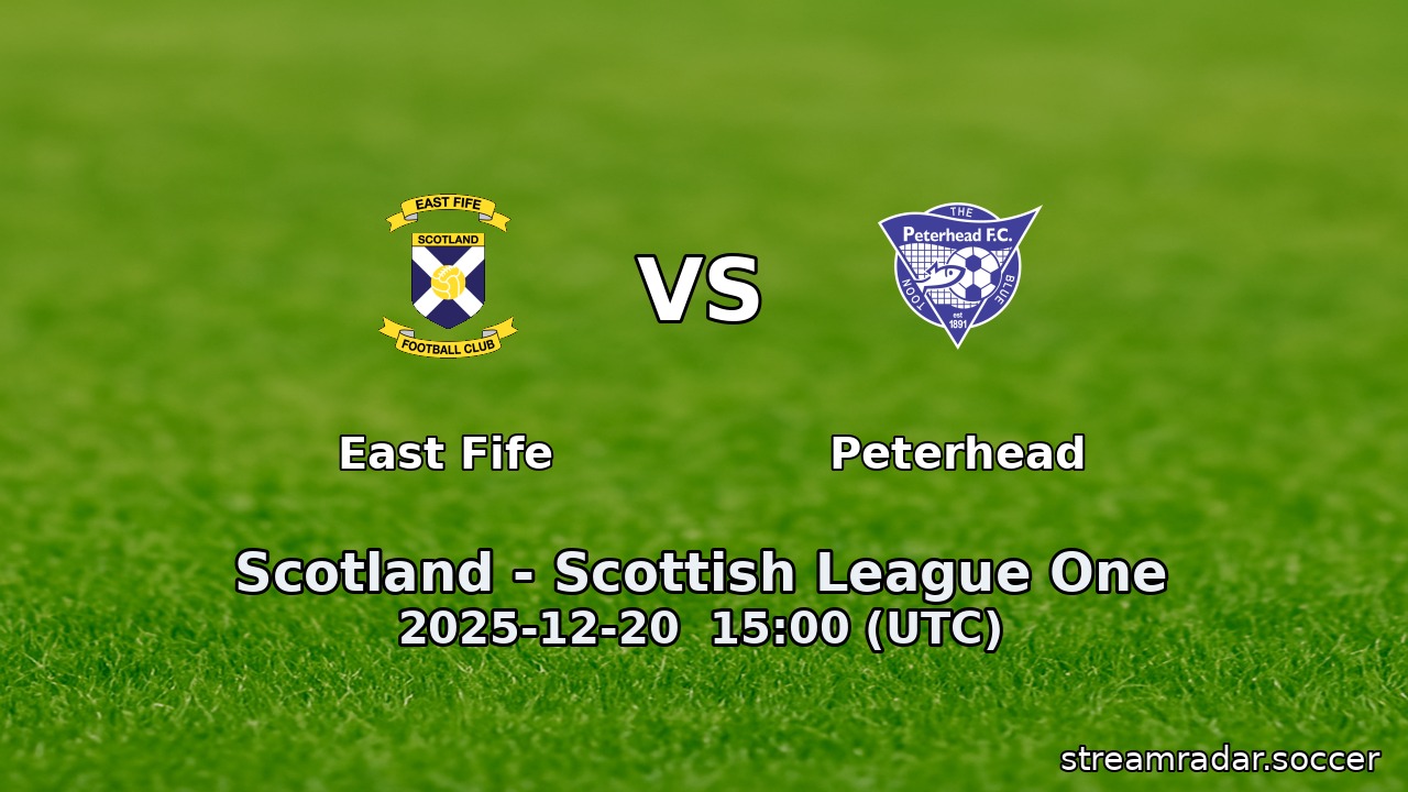 East Fife vs Peterhead