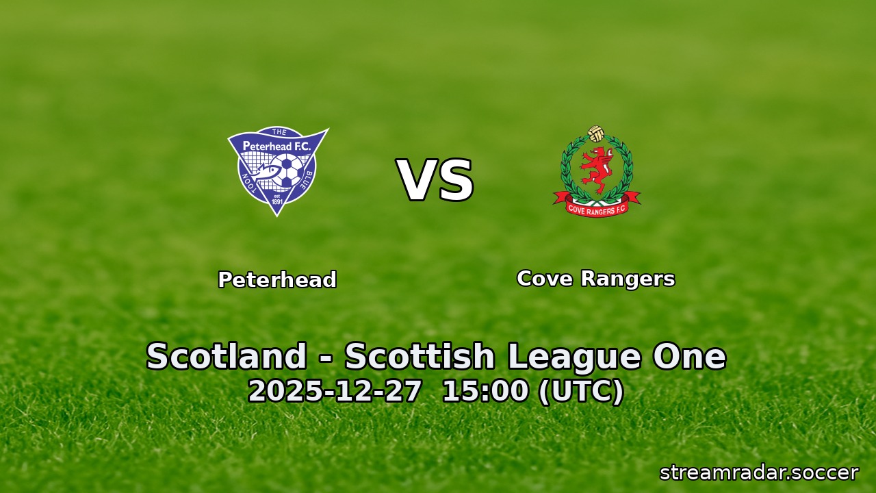 Peterhead vs Cove Rangers
