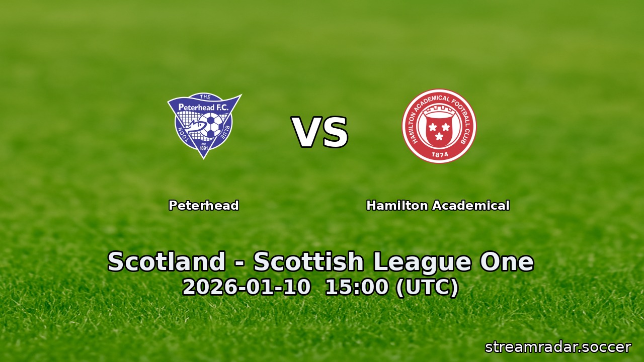 Peterhead vs Hamilton Academical