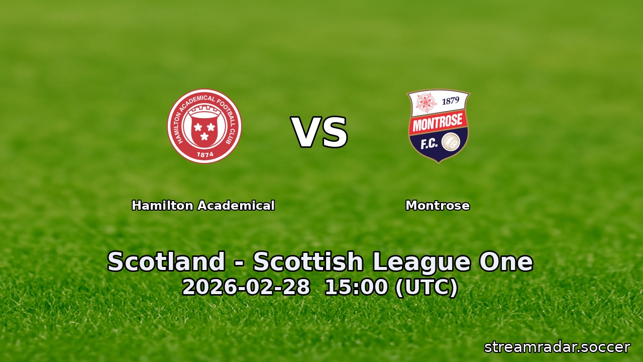 Hamilton Academical vs Montrose