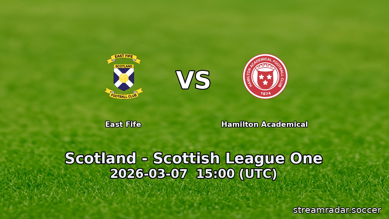 East Fife vs Hamilton Academical