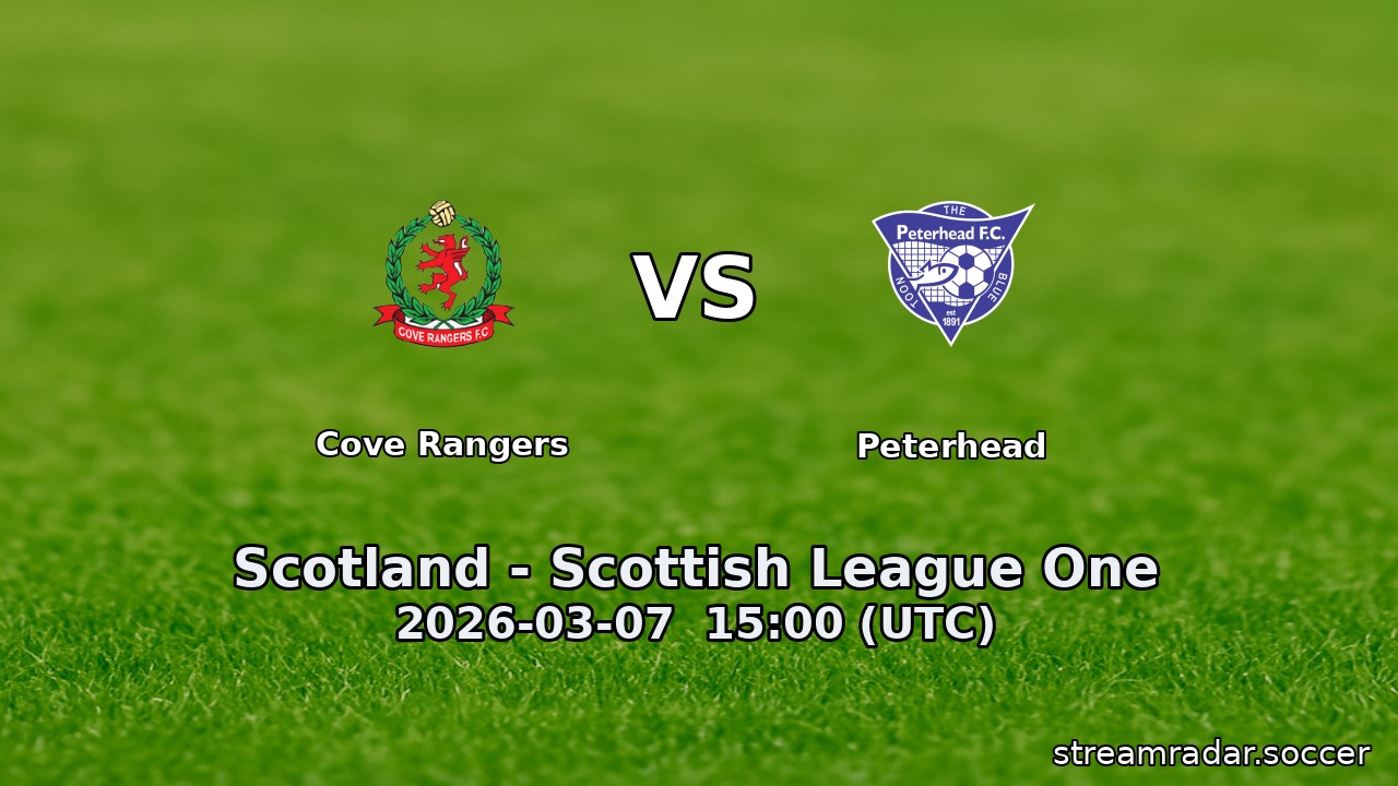 Cove Rangers vs Peterhead