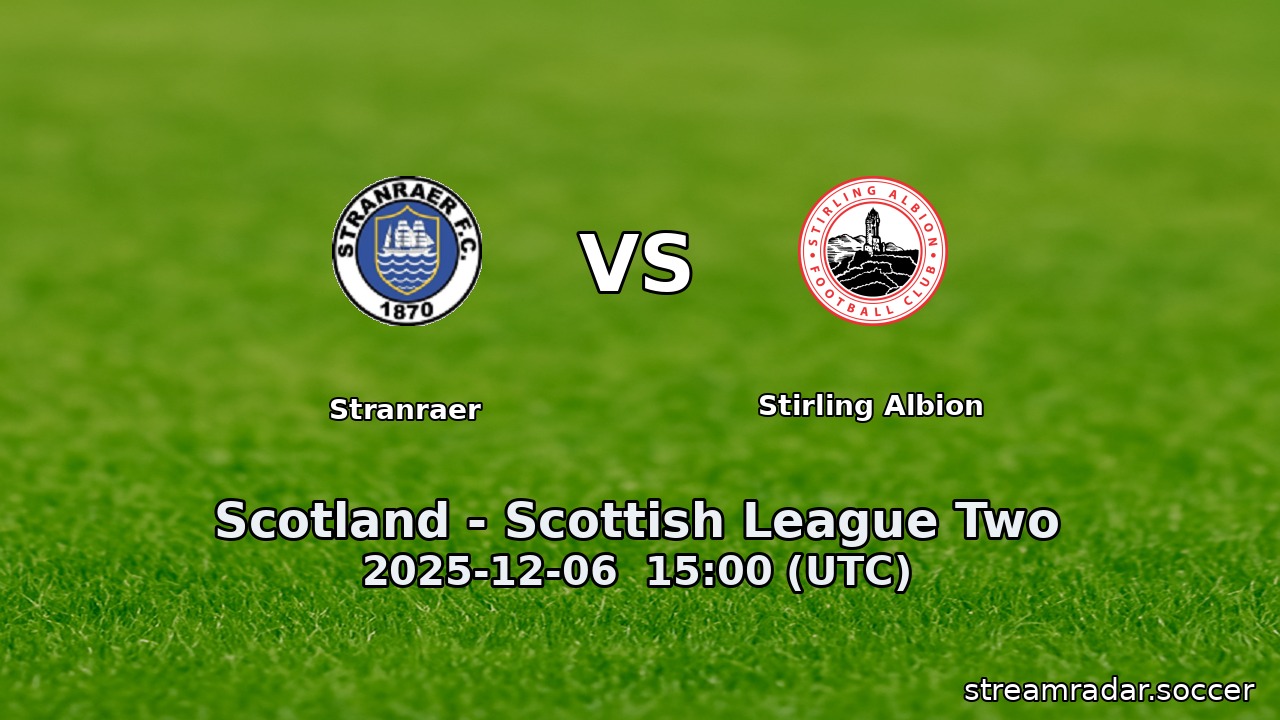 Stranraer vs Stirling Albion
