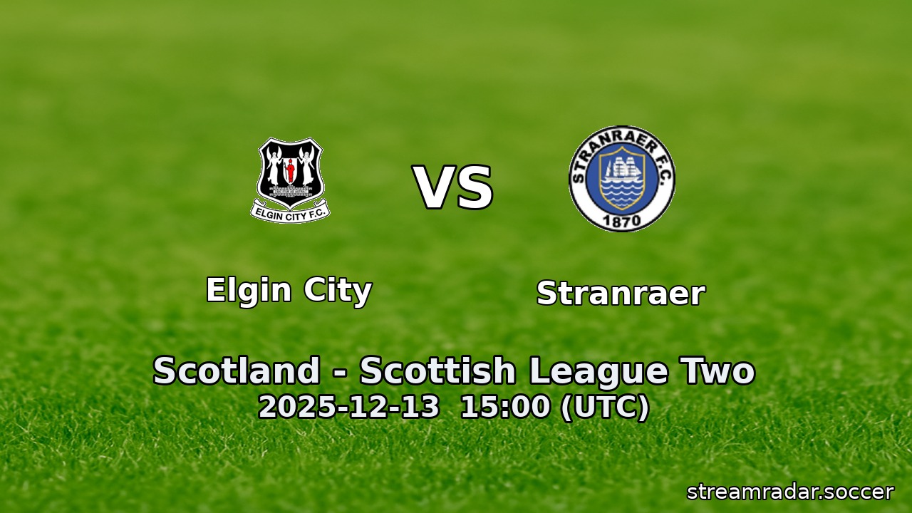 Elgin City vs Stranraer