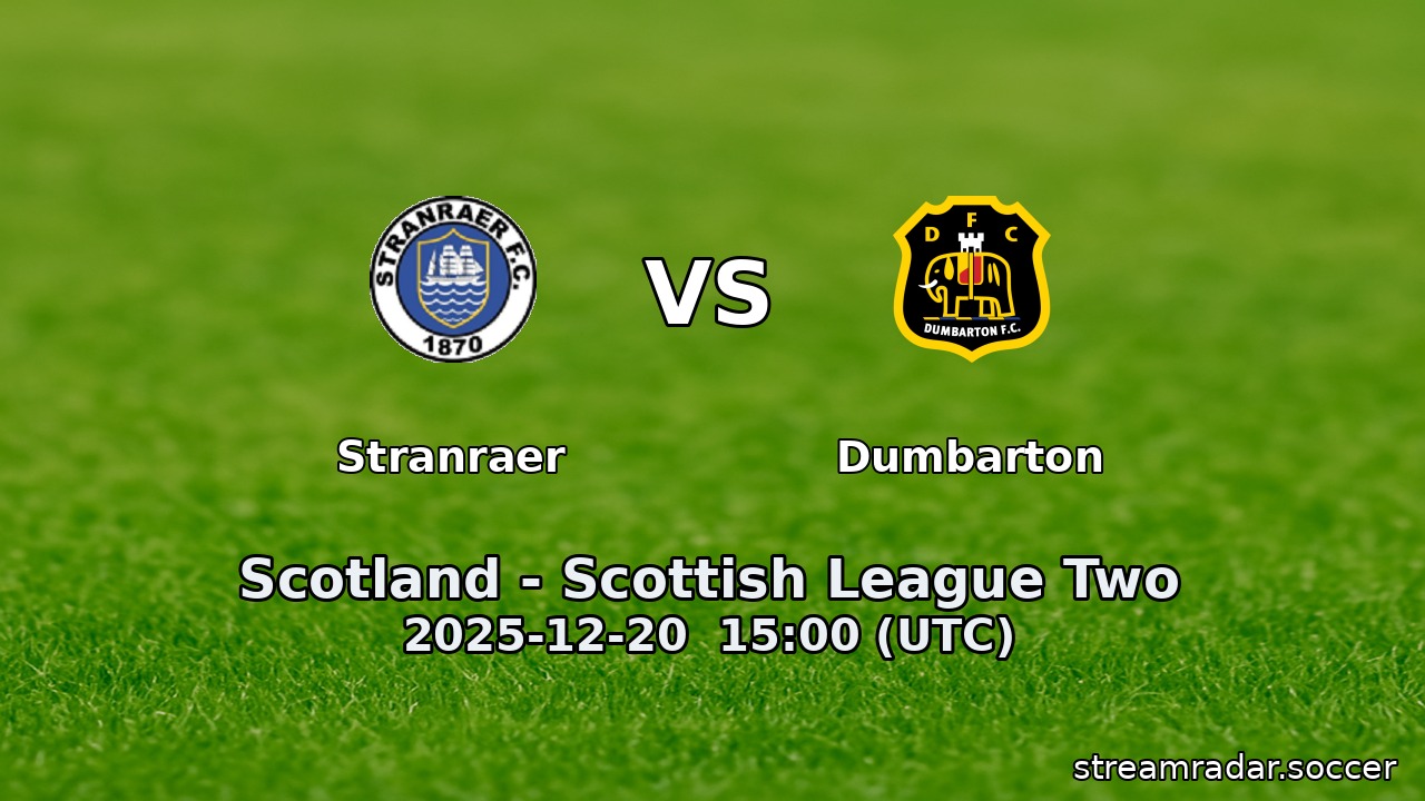 Stranraer vs Dumbarton