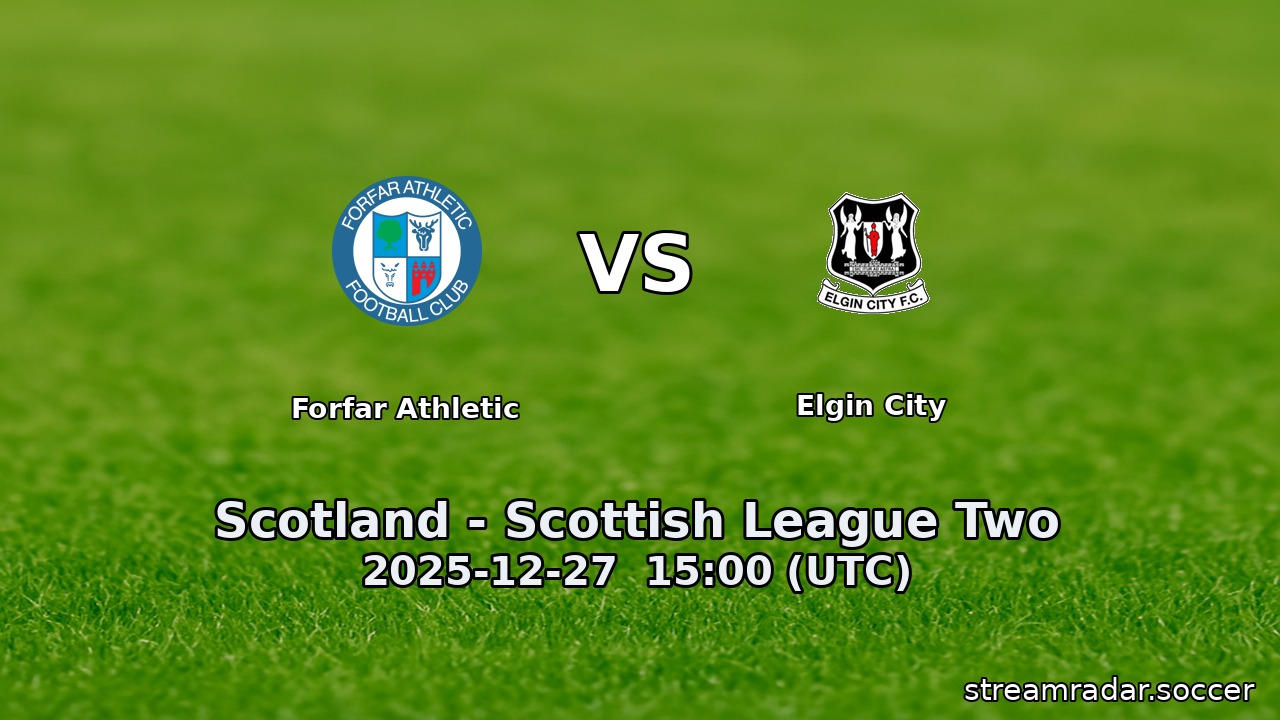 Forfar Athletic vs Elgin City