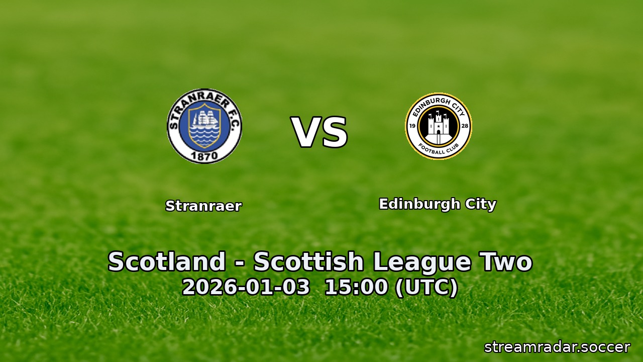 Stranraer vs Edinburgh City
