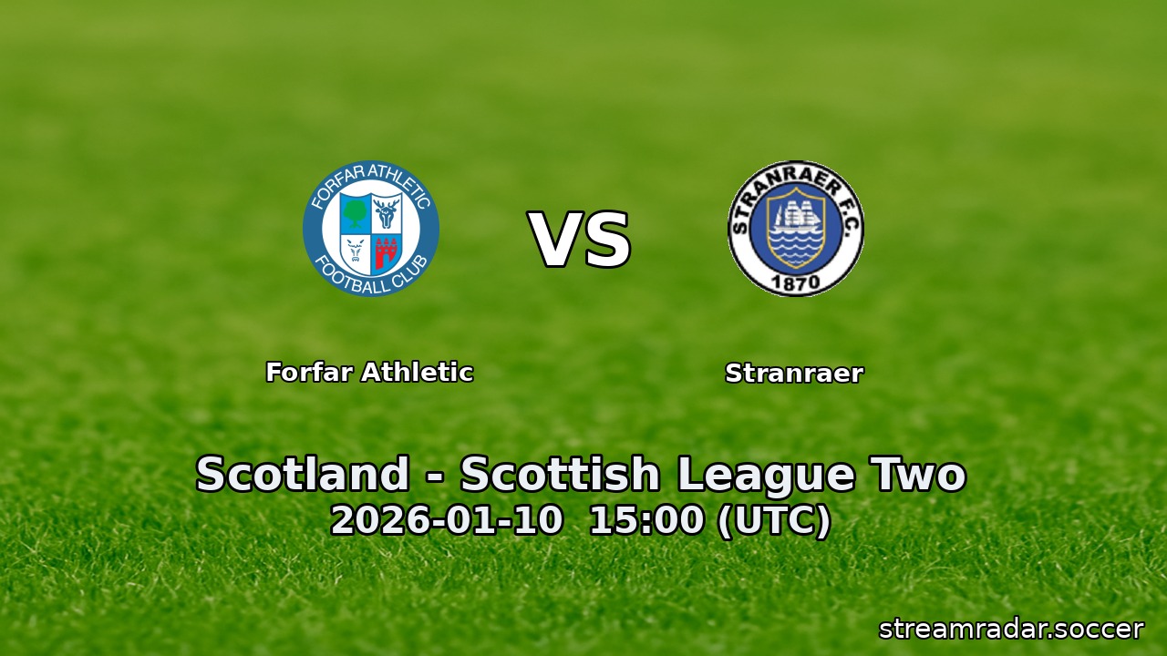 Forfar Athletic vs Stranraer