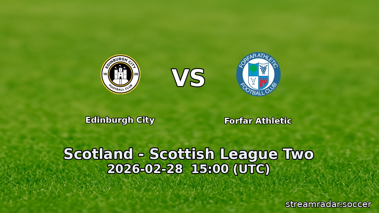 Edinburgh City vs Forfar Athletic