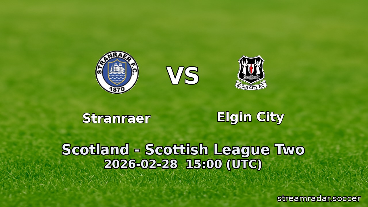 Stranraer vs Elgin City