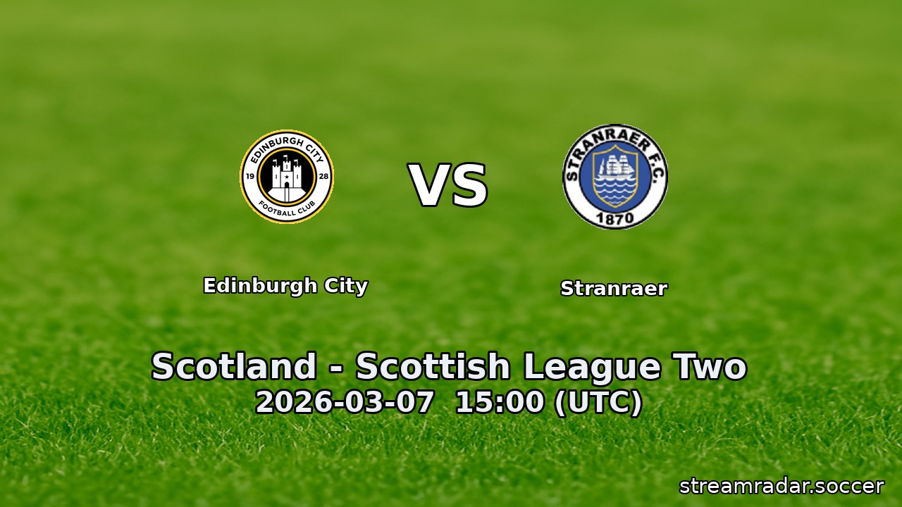 Edinburgh City vs Stranraer